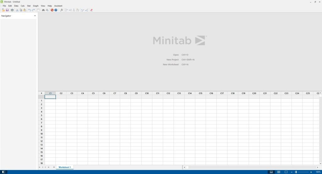 minitab user interface